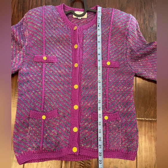 Vintage Peruvian Connection Purple Knit Sweater/Cardigan - Picture 5 of 9